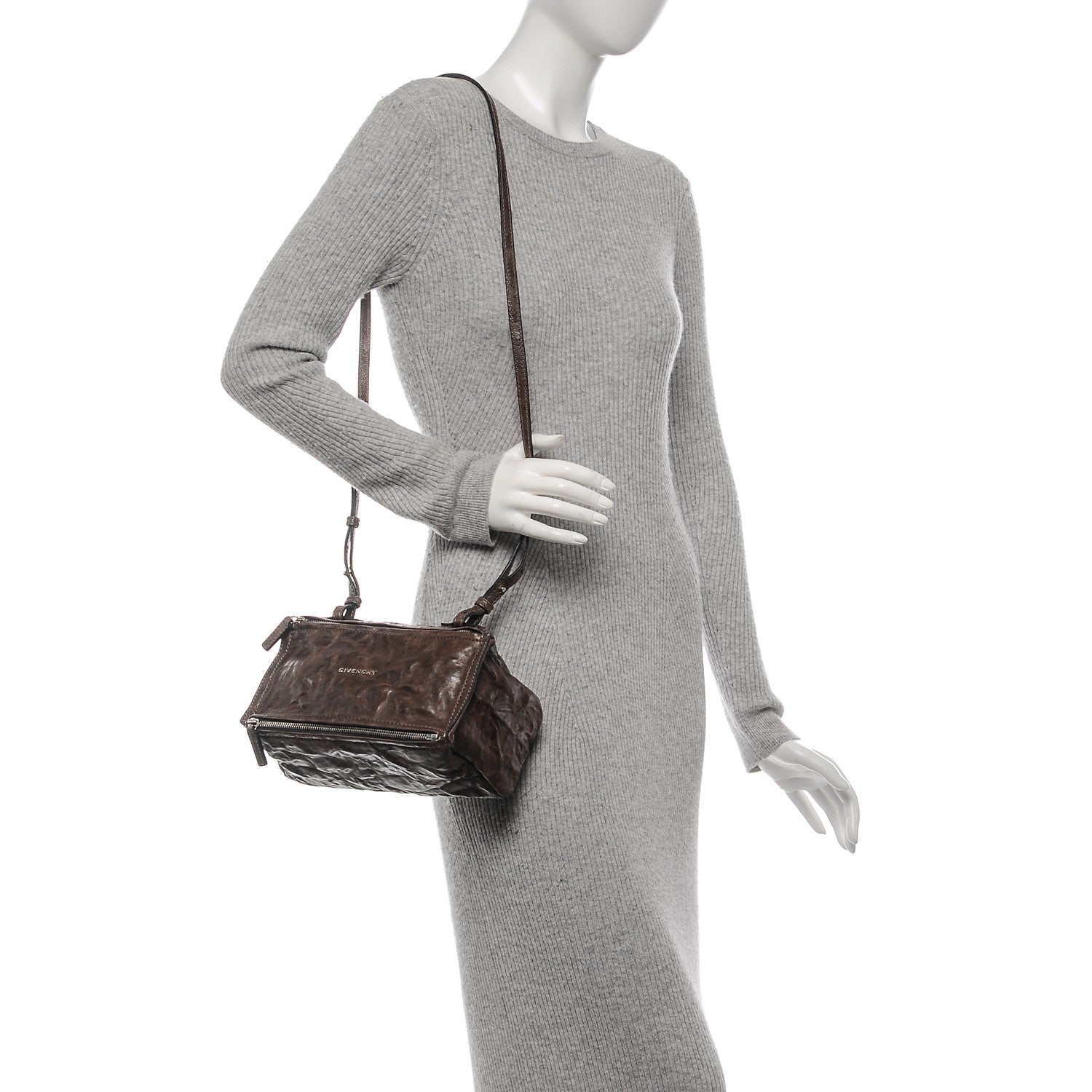 Givenchy Tumbled Sheepskin Mini Pandora Charcoal 2 of 8