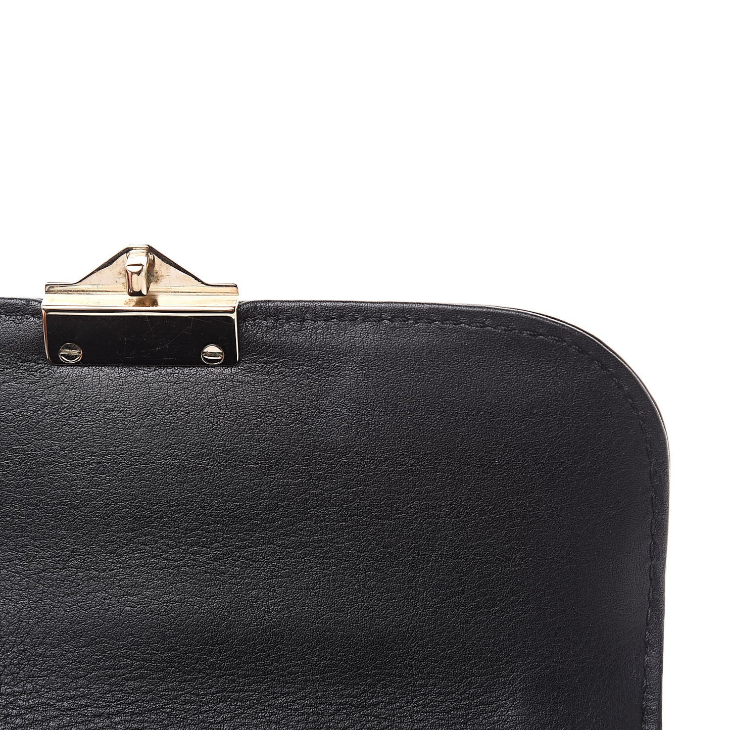 Vitello Small Glam Lock Rockstud Flap Black
