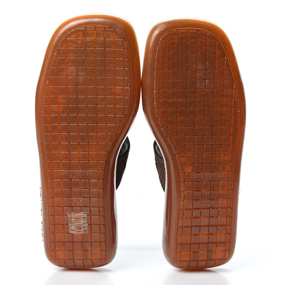 Louis Vuitton Nylon Platform Flat Sandals 6.5 Brown 6 of 9