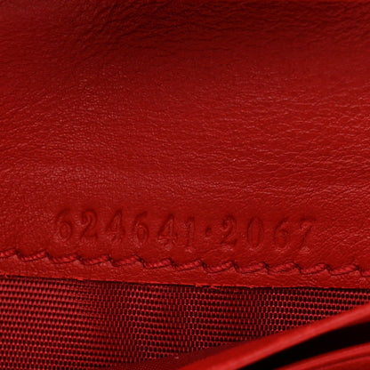 Gucci GG Supreme Monogram Apple Card Case Wallet Beige Multicolor Lobster Red 7 of 11