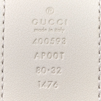 Gucci Calfskin Double G 40mm Belt 80 32 Mystic White 4 of 5