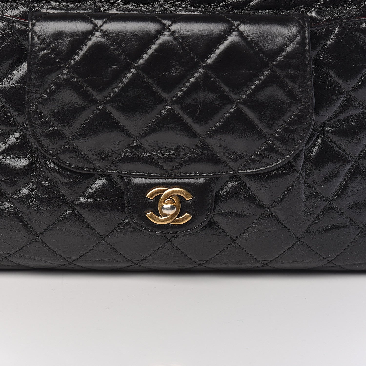 Chanel Glazed Calfskin Quilted Large Front Pocket Tote Black 10 of 10
