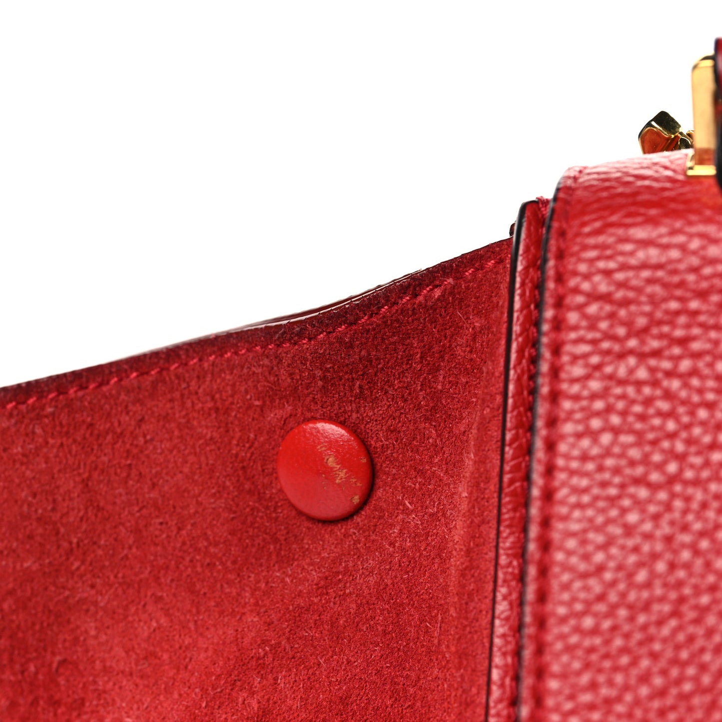 Drummed Calfskin Suede Large Trapeze Coquelicot