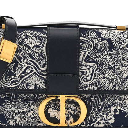 Christian Dior Toile de Jouy Reverse Jacquard 30 Montaigne Flap Bag Blue 7 of 9