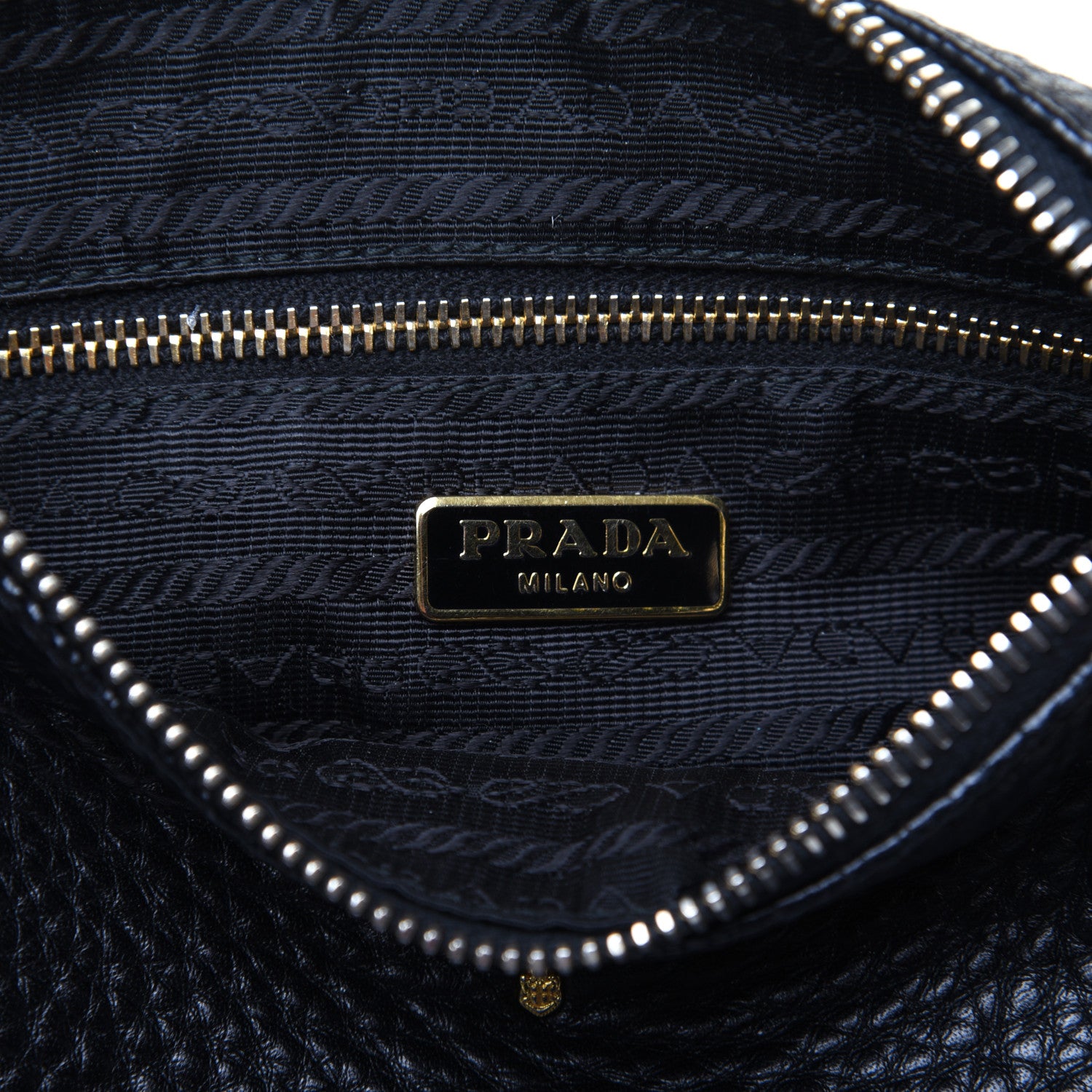 Prada Vitello Daino Pochette Bag Black 9 of 9