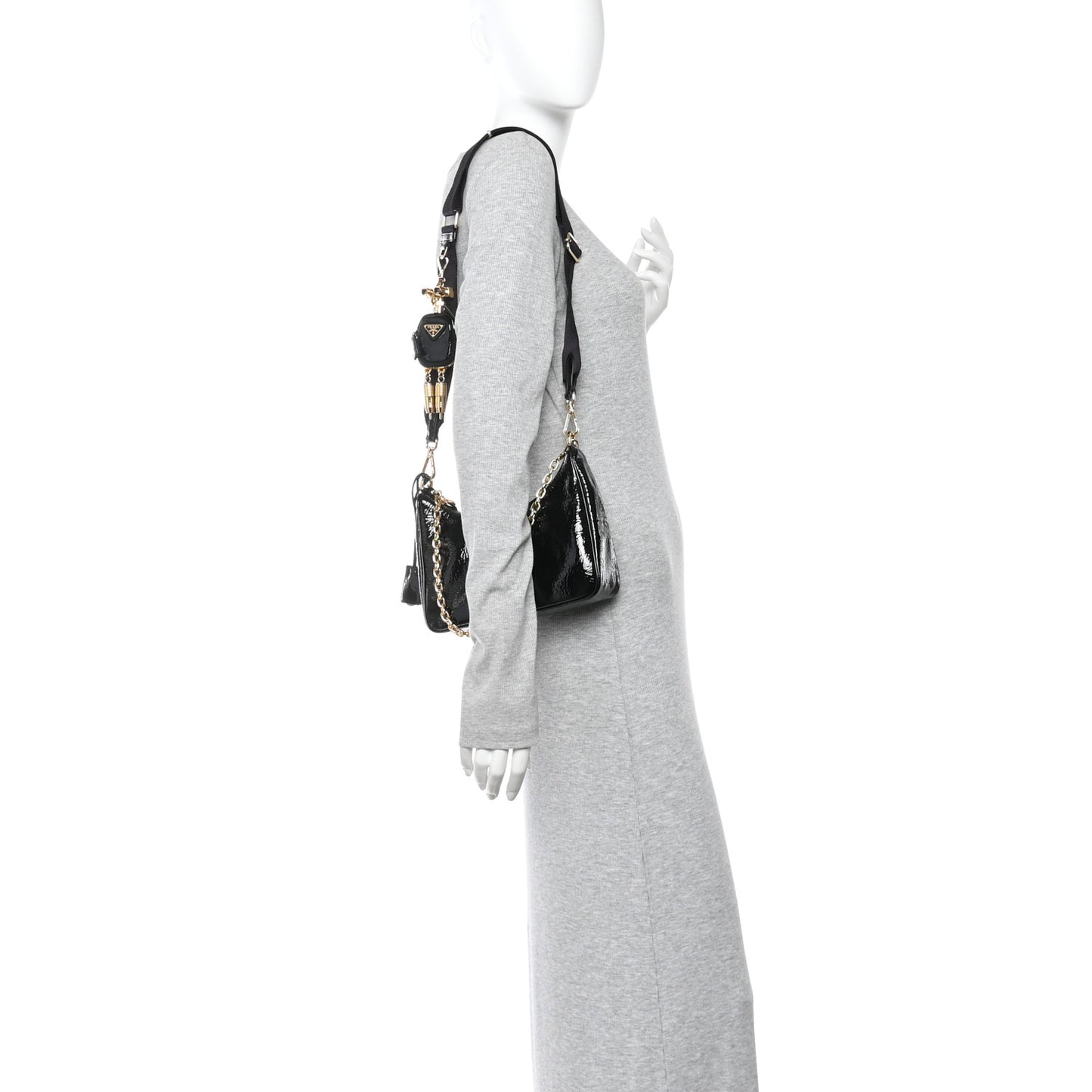 Patent Naplak Re-Edition 2005 Shoulder Bag Black