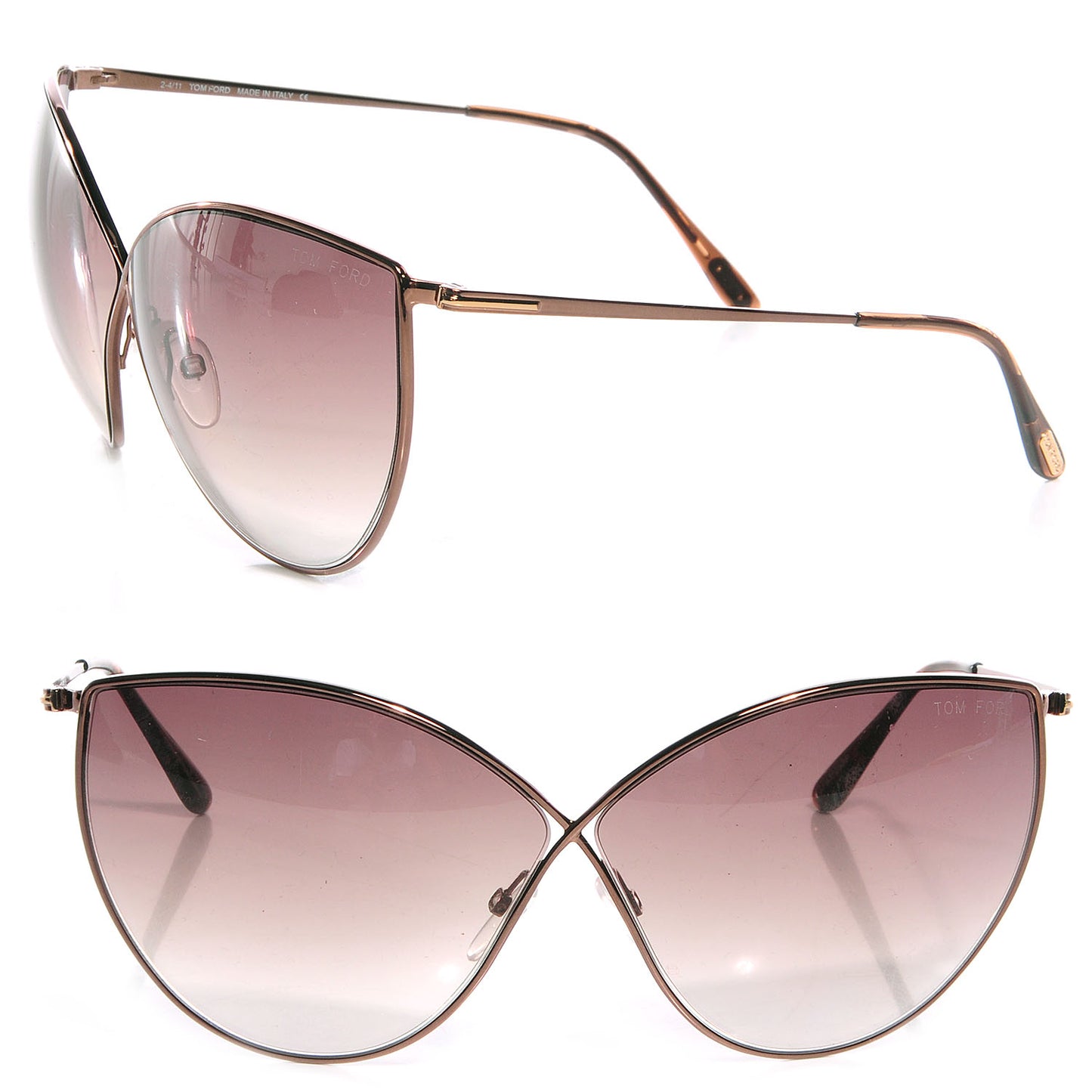 Evelyn TF251 Cat Eye Sunglasses Rose Gold