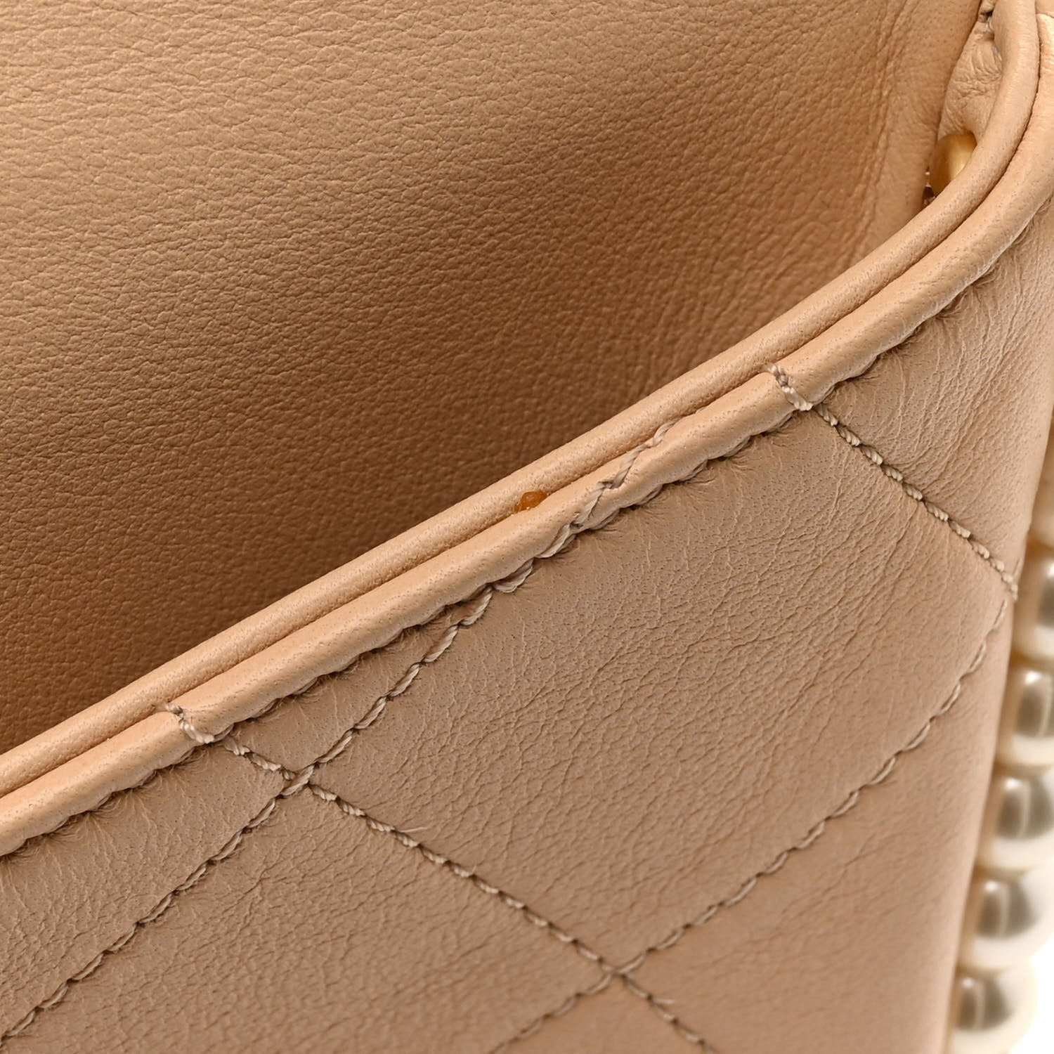 Chanel Calfskin Quilted Pearl Small Hobo Bag Beige 12 of 12