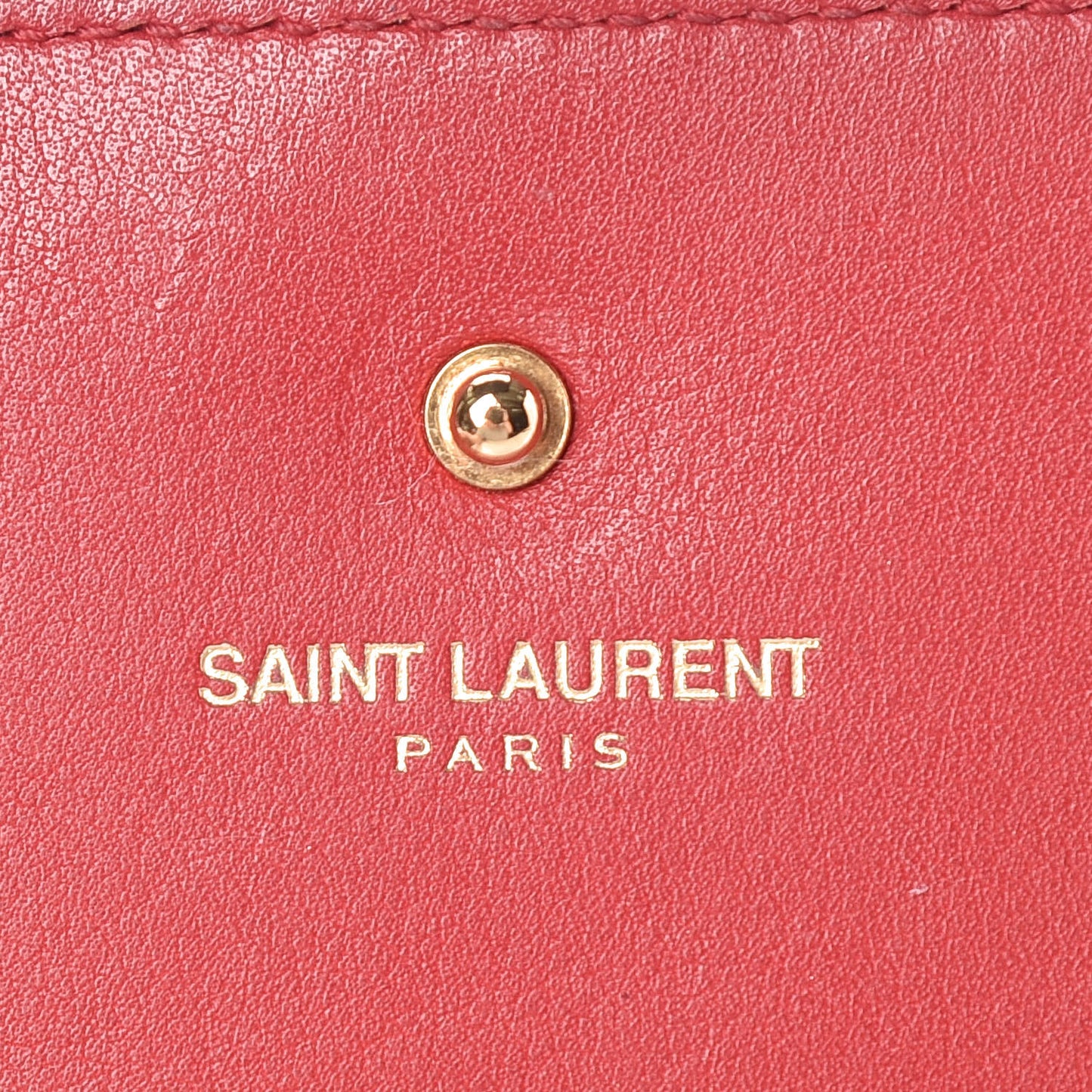 Calfskin Classic Y Ligne Chain Wallet Red