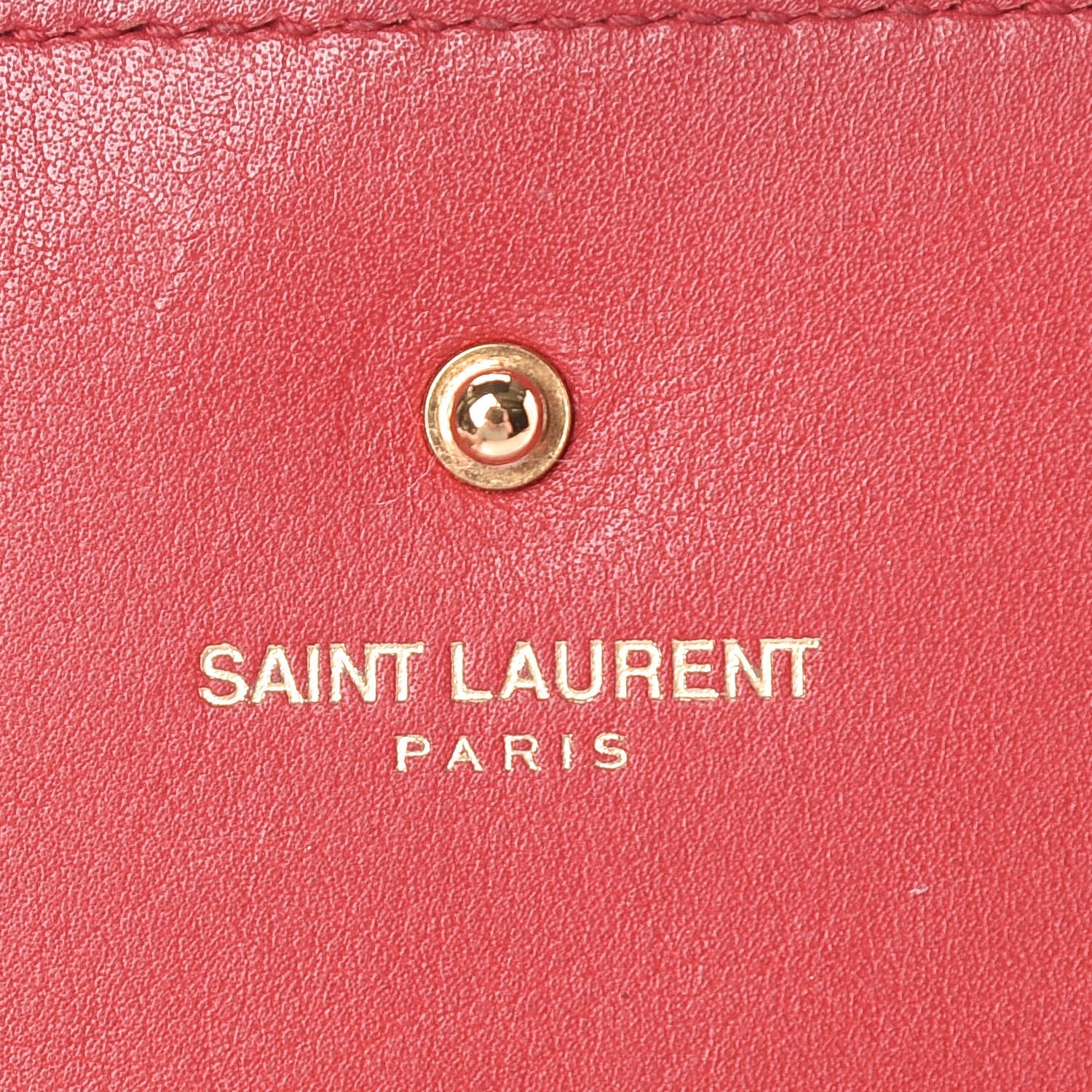 Saint Laurent Calfskin Classic Y Ligne Chain Wallet Red 6 of 13