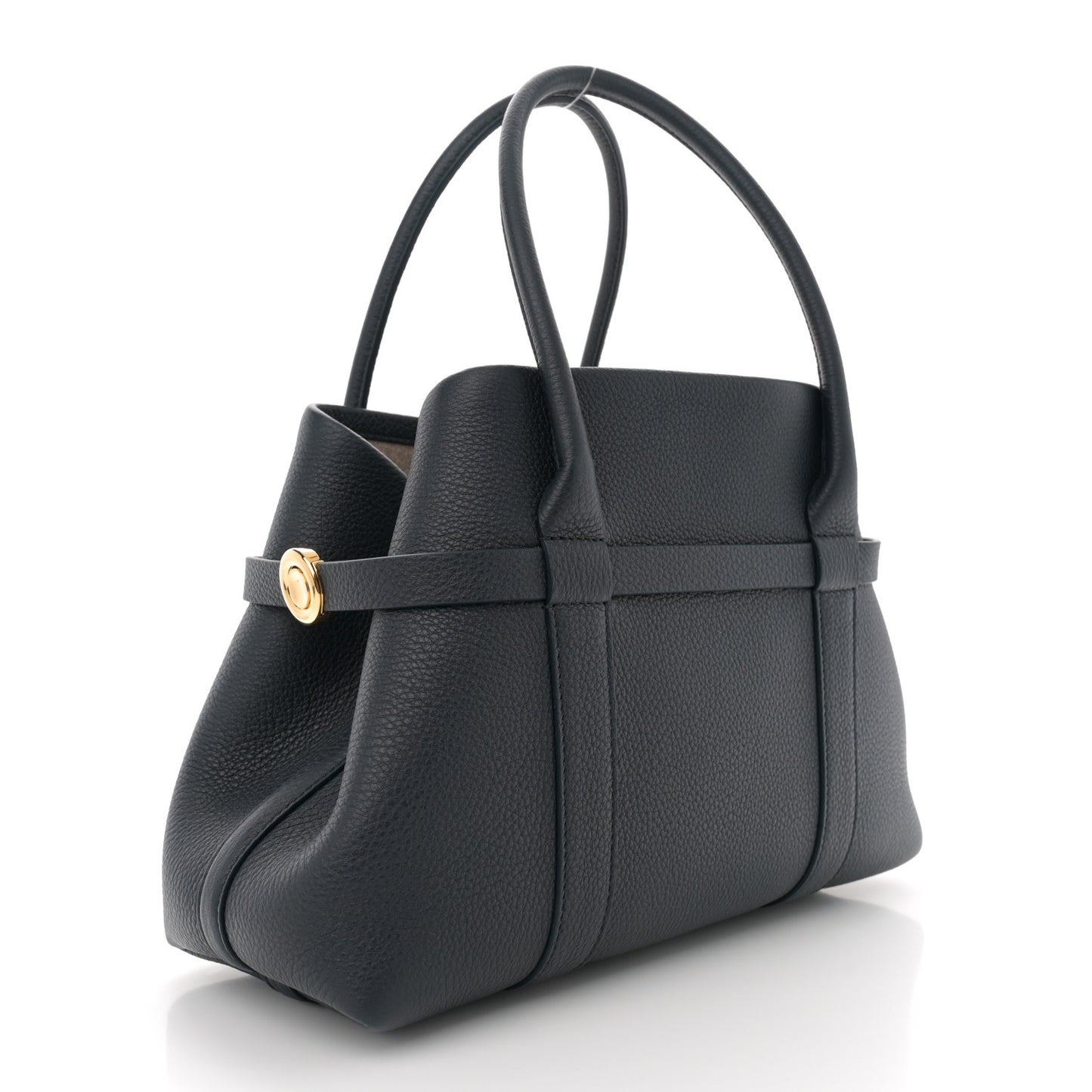 Grained Calfskin Small Ghiera Shopper Tote Blue Navy