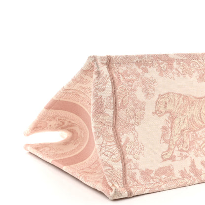 Christian Dior Canvas Toile De Jouy Embroidered Medium Book Tote Pink 9 of 10