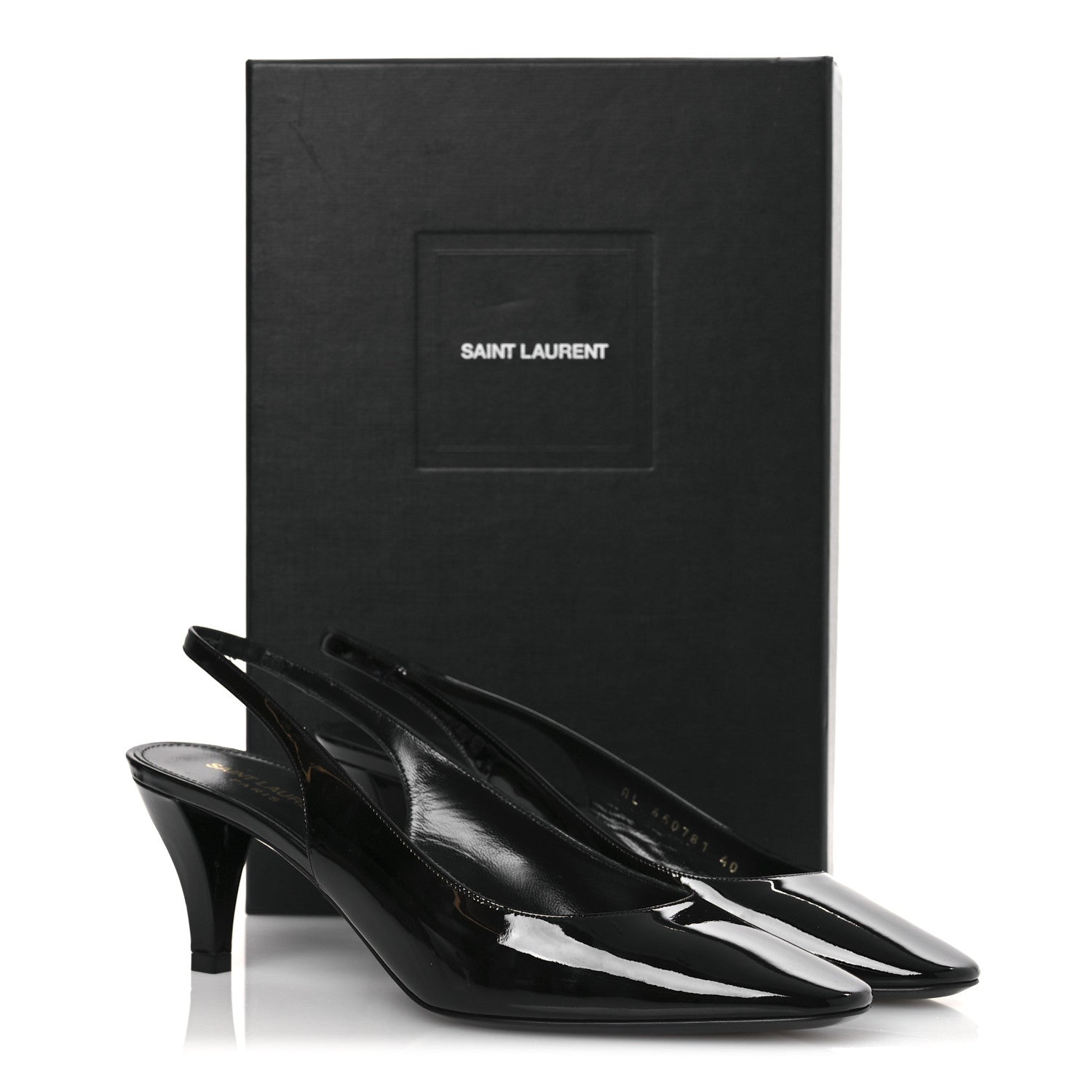Saint Laurent Vernice Carol 60 Slingback Pumps 40 Black 12 of 12