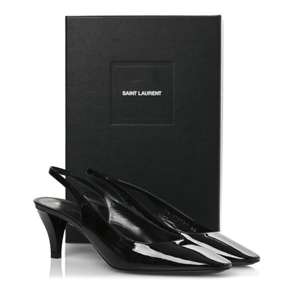 Saint Laurent Vernice Carol 60 Slingback Pumps 40 Black 12 of 12
