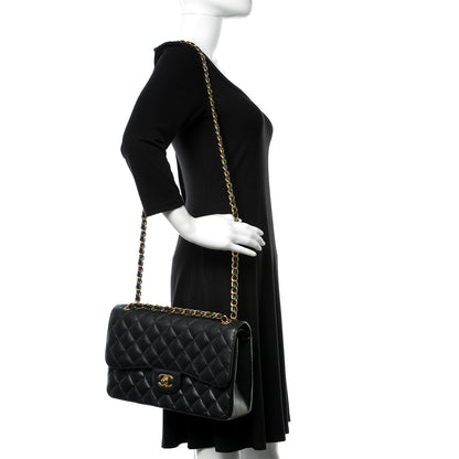 Chanel Caviar Quilted Jumbo Double Flap Black 2 of 9