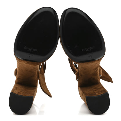 Saint Laurent Suede Bianca 85 Platform Sandals 38 Land 6 of 10