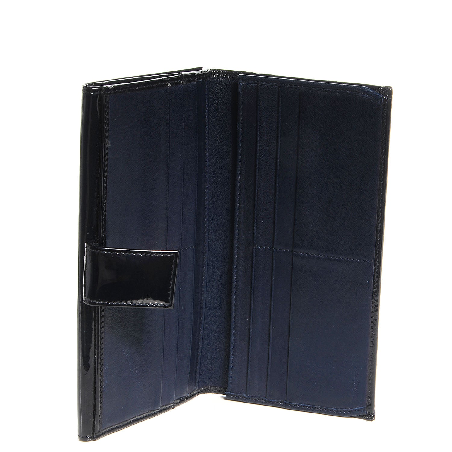 Saint Laurent Patent Y-Mail Long Wallet Marine 4 of 5