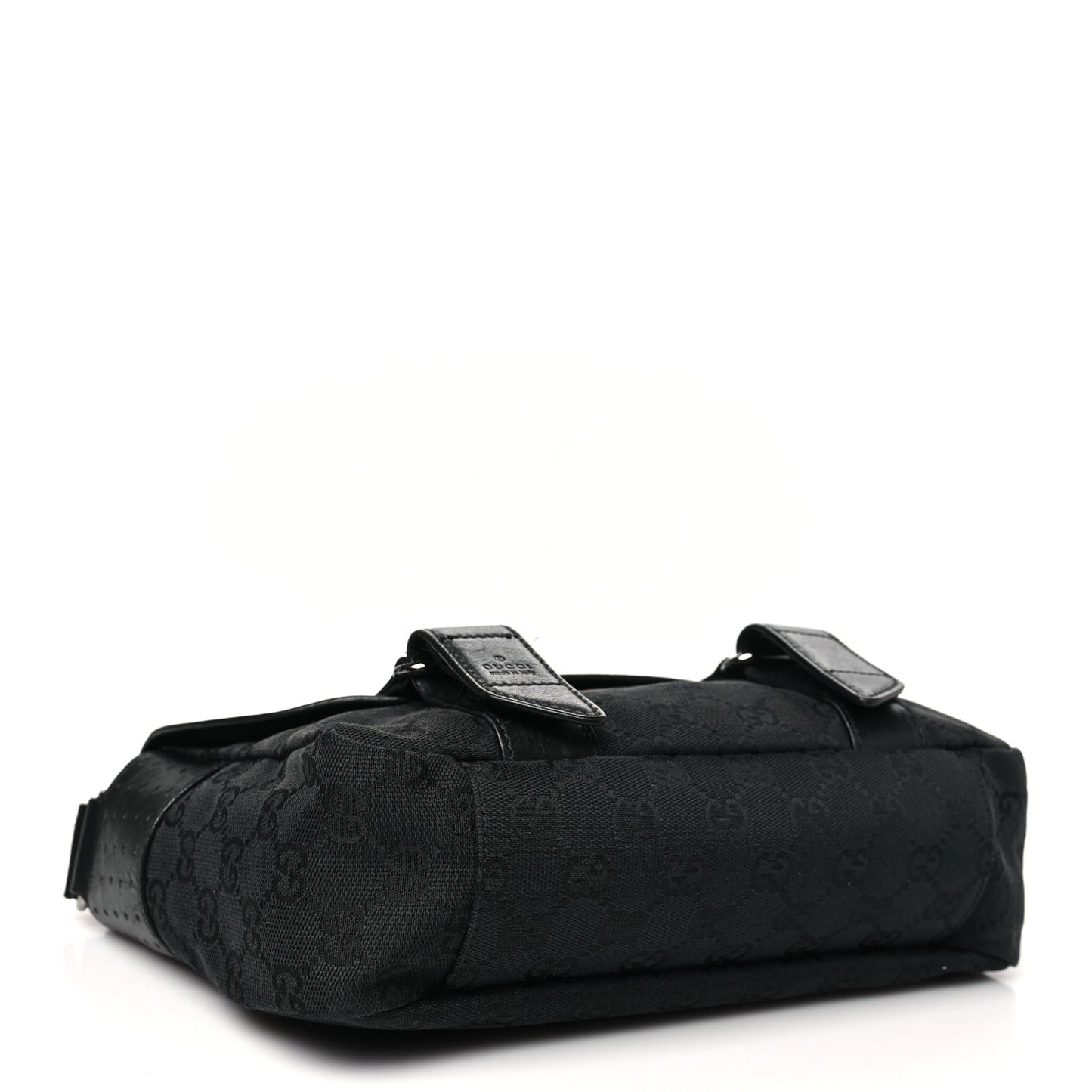 Monogram Small Double Buckle Flap Messenger Bag Black