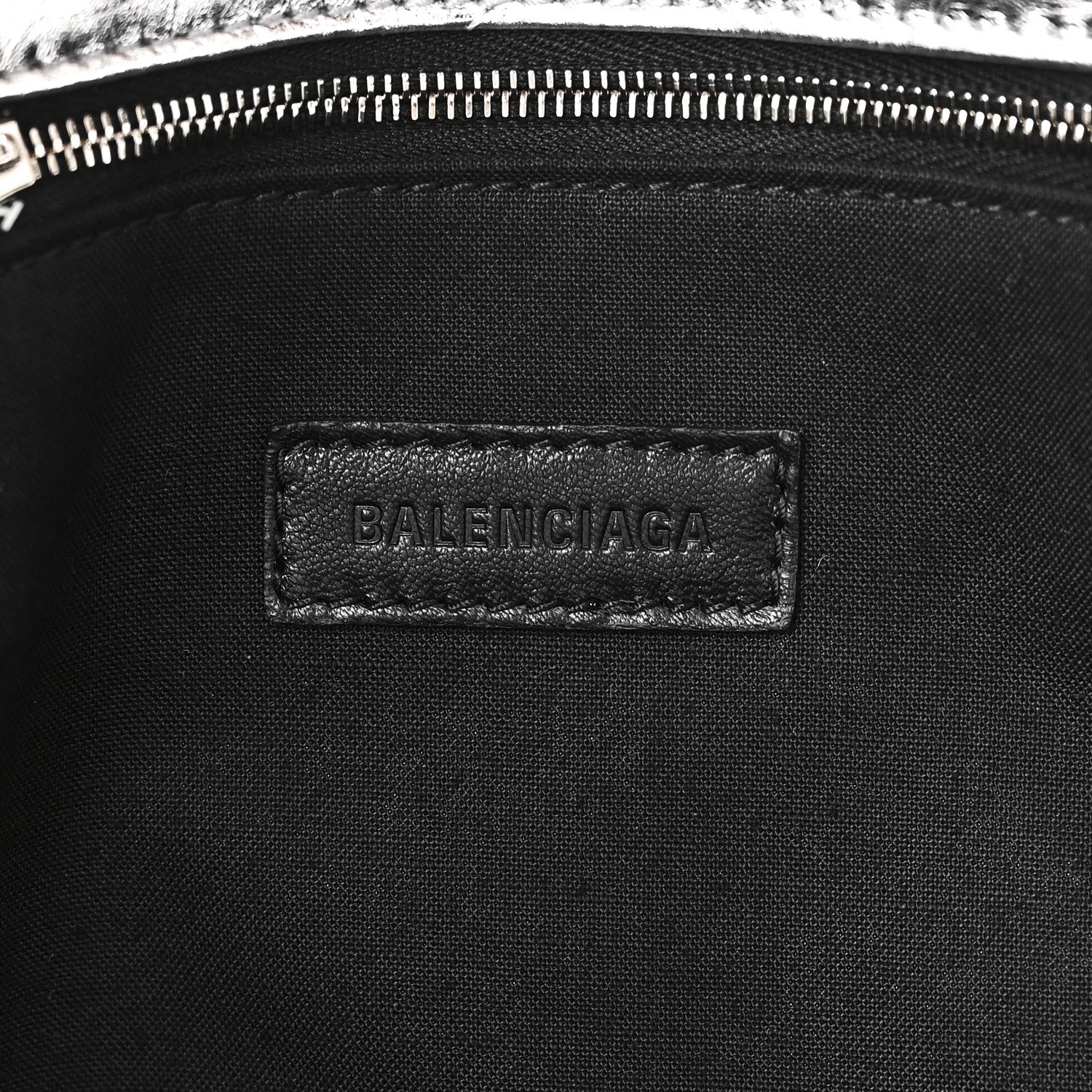 Balenciaga Metallic Crushed Calfskin Quilted Medium Crush Carry All Tote Bag Silver 6 of 9