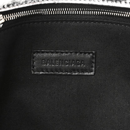 Balenciaga Metallic Crushed Calfskin Quilted Medium Crush Carry All Tote Bag Silver 6 of 9