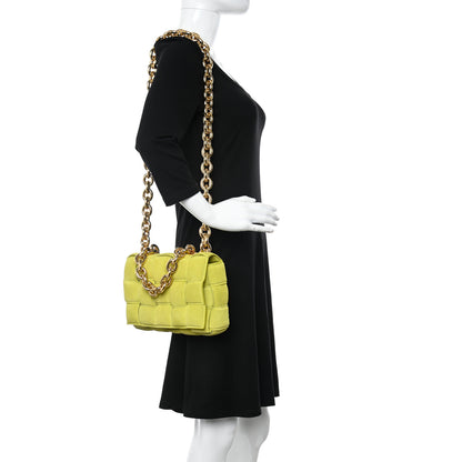 Bottega Veneta Suede Maxi Intrecciato Padded Chain Cassette Crossbody Bag Kiwi 2 of 9