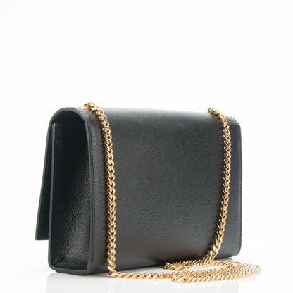 Saint Laurent Grain De Poudre Medium Classic Monogram Kate Satchel Black 3 of 6