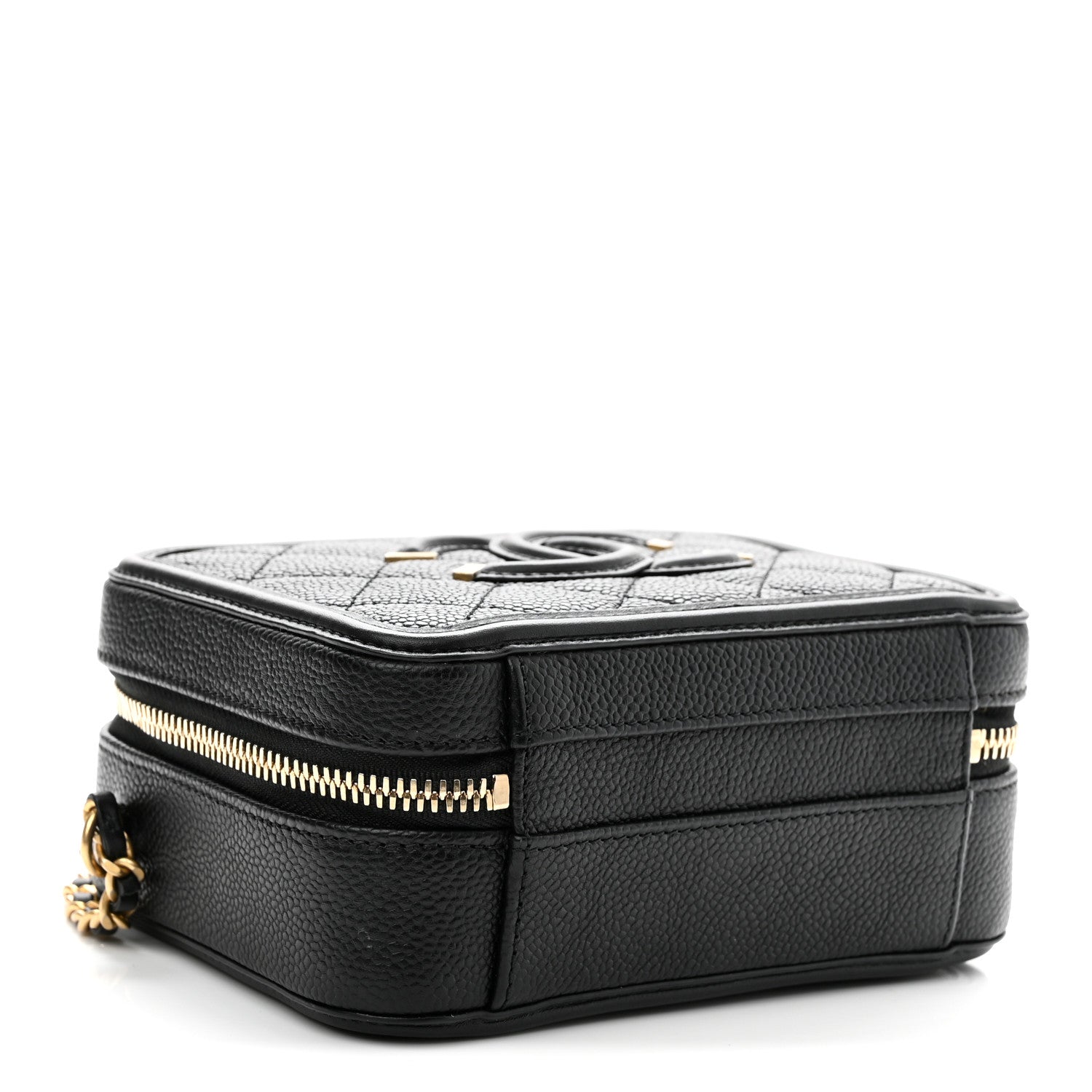 Chanel Caviar Quilted Small CC Filigree Vanity Case Black 4 of 10