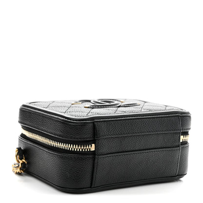 Chanel Caviar Quilted Small CC Filigree Vanity Case Black 4 of 10
