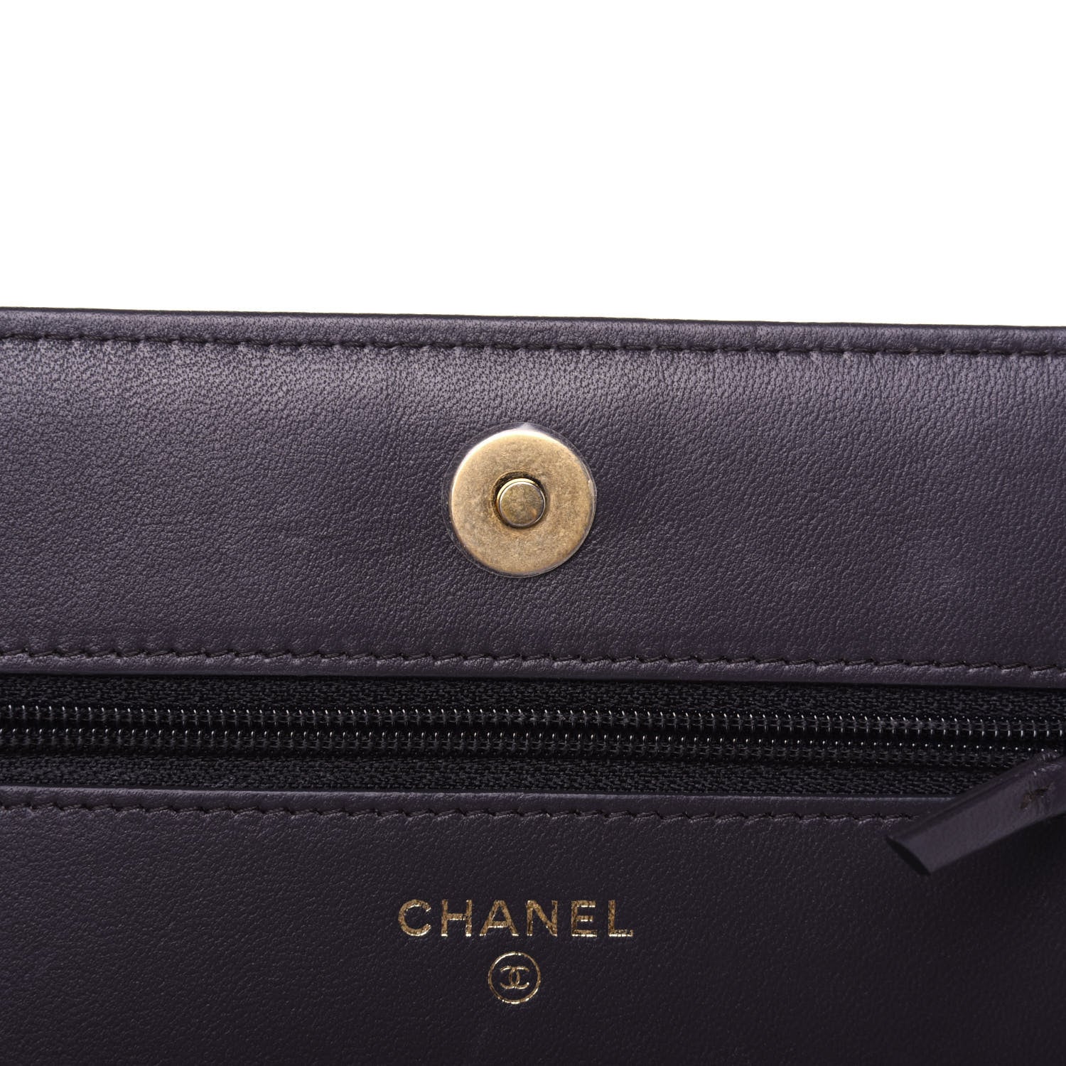 Chanel Lambskin Quilted Boy Wallet On Chain WOC Dark Grey 11 of 16