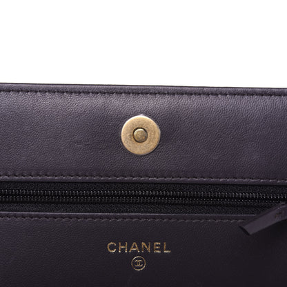 Chanel Lambskin Quilted Boy Wallet On Chain WOC Dark Grey 11 of 16