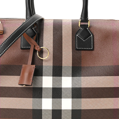 Burberry E-canvas Check Bowling Bag Dark Birch Brown 6 of 8