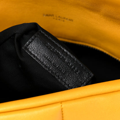 Saint Laurent Lambskin Quilted Medium Loulou Puffer Monogram Chain Satchel Saffran 8 of 11