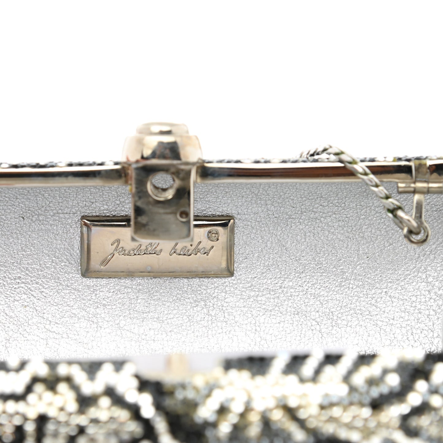 Swarovski Crystal Minaudiere Clutch Silver Multicolor
