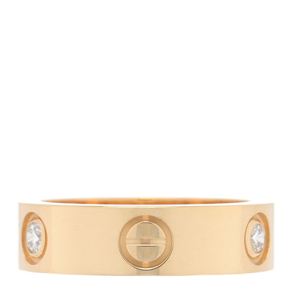 Cartier 18K Yellow Gold 3 Diamond 5.5mm LOVE Ring 53 6.5 3 of 5