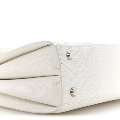 Balenciaga Patent Calfskin Lizard Embossed Medium Ghost Shoulder Bag Optic White 9 of 11