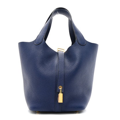 Hermes Taurillon Maurice Picotin Lock 18 Bleu Saphir 1 of 12