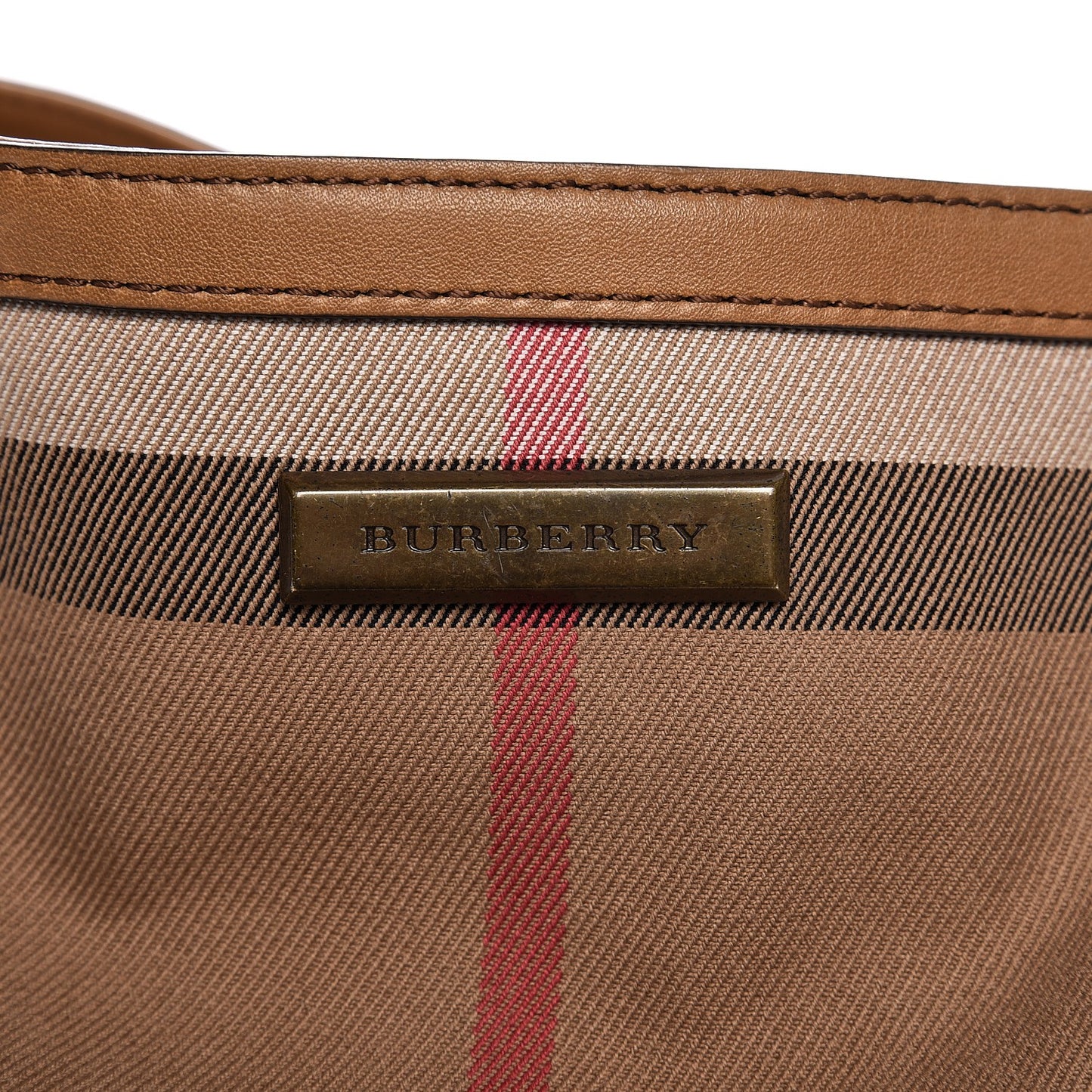 Canvas House Check Parsons Shoulder Bag Saddle Brown