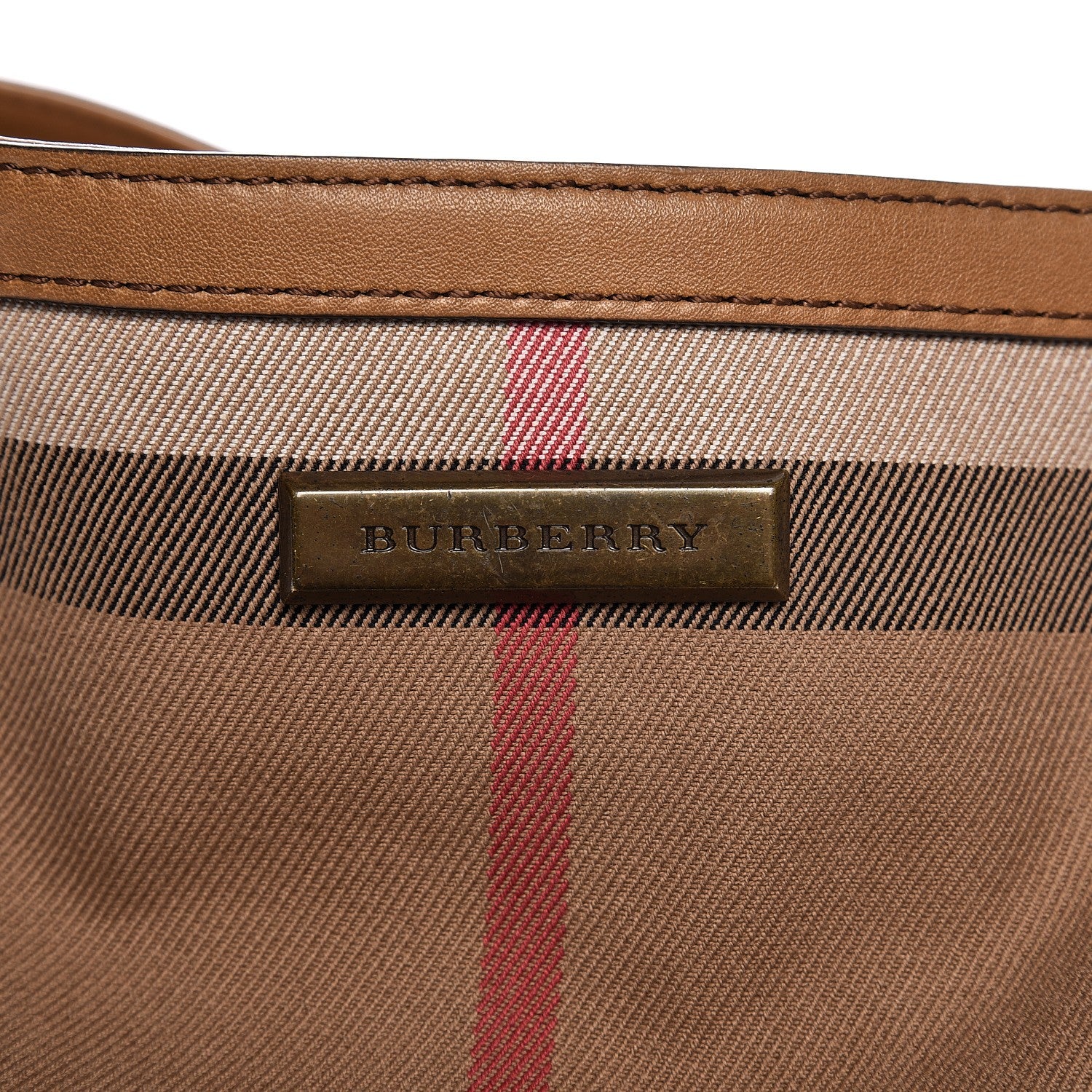 Burberry Canvas House Check Parsons Shoulder Bag Saddle Brown 8 of 10