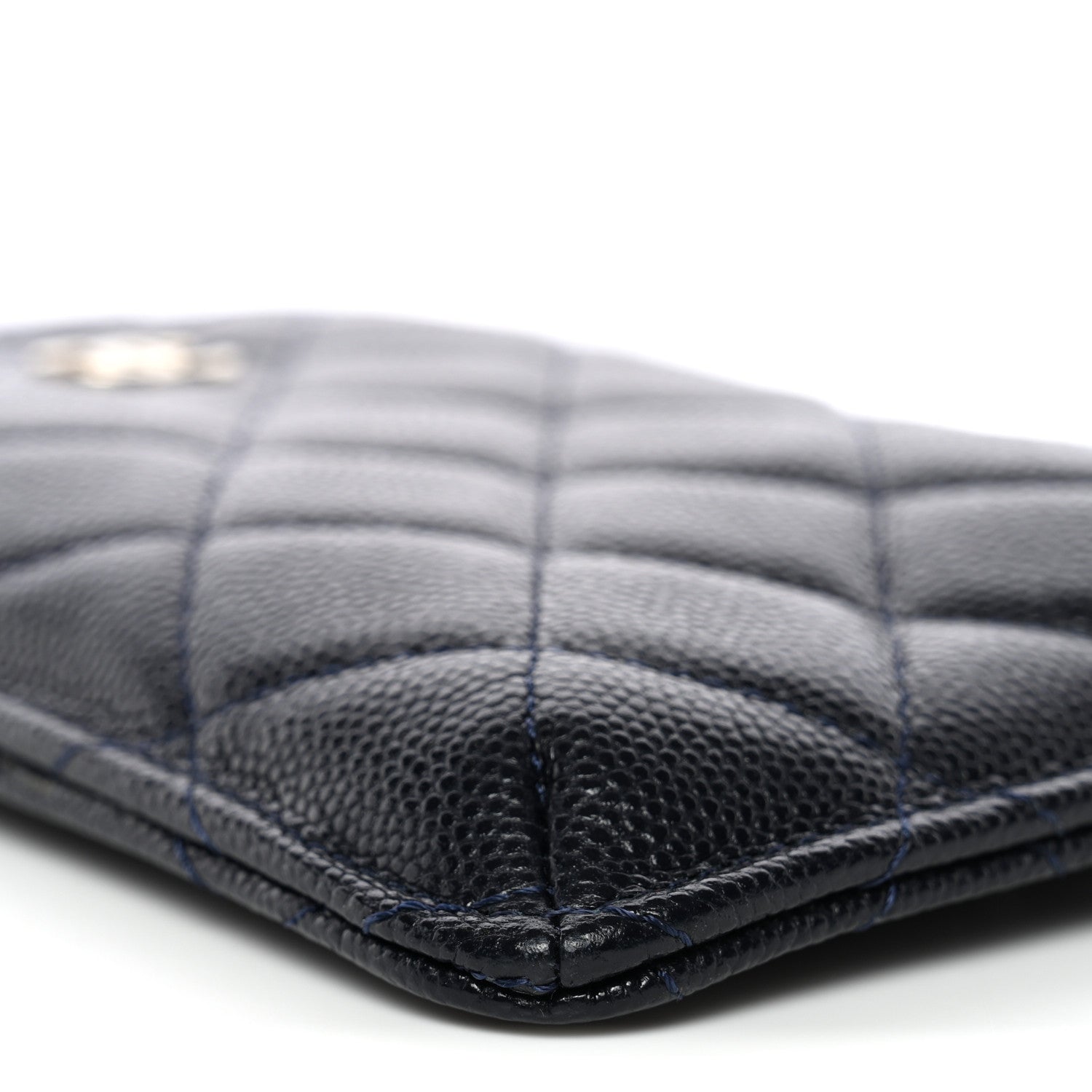 Chanel Caviar Quilted Classic Flat Wallet Pouch Navy 8 of 10