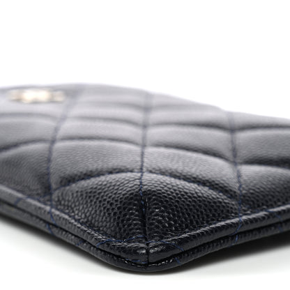 Chanel Caviar Quilted Classic Flat Wallet Pouch Navy 8 of 10