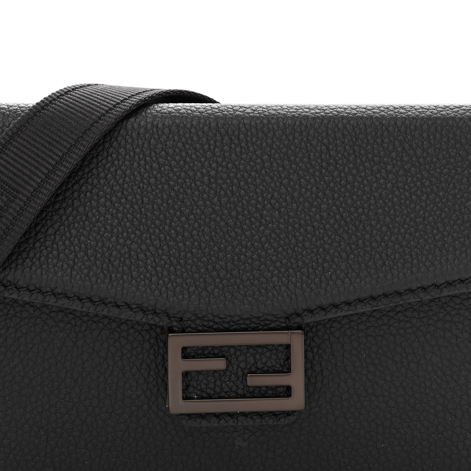 Fendi Vitello Cher Baguette Soft Trunk Phone Pouch Black 8 of 13