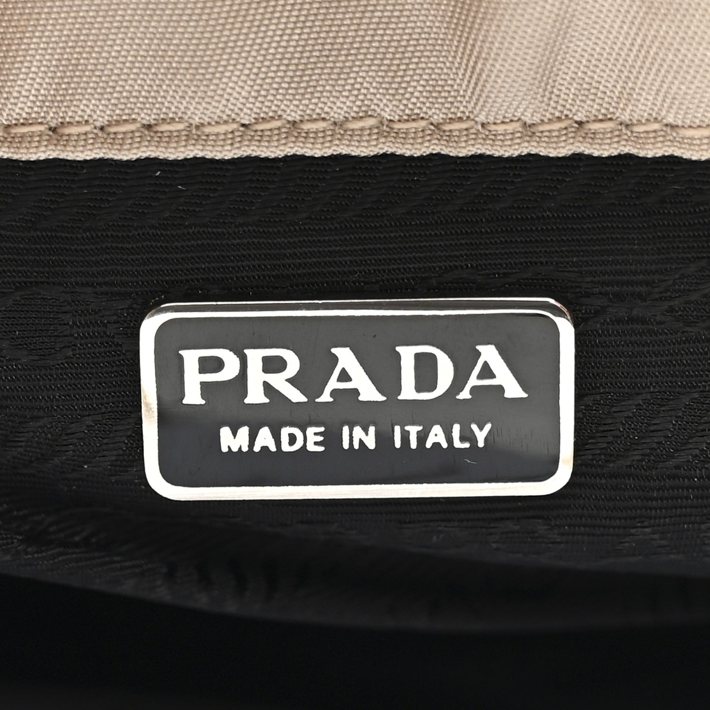 Satin Logo Clutch Sabbia