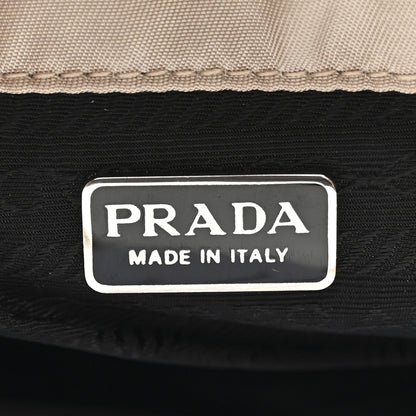 Prada Satin Logo Clutch Sabbia 6 of 7