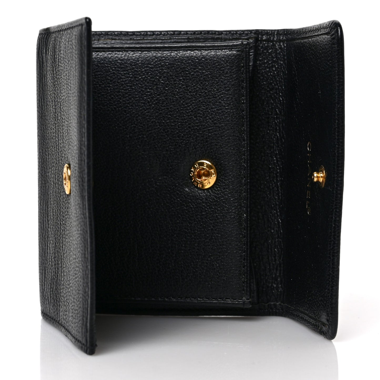 Goatskin CC Flap Card Holder Black