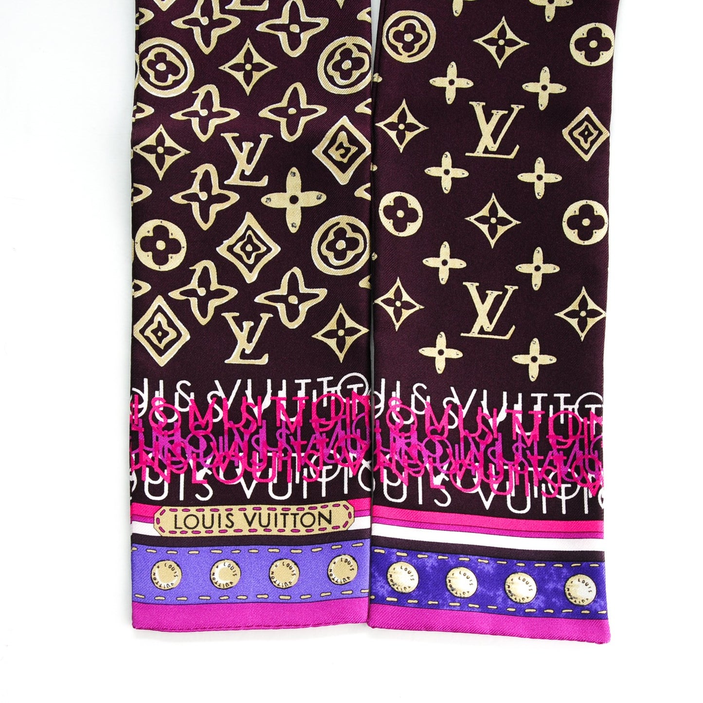 Silk Monogram Map Bandeau Cassis
