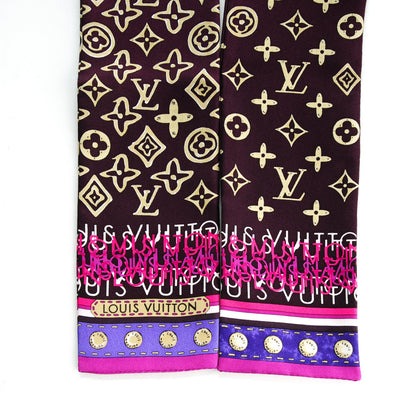 Louis Vuitton Silk Monogram Map Bandeau Cassis 3 of 6
