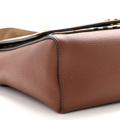 Burberry Calfskin Vintage Check Note Crossbody Bag Tan 8 of 9