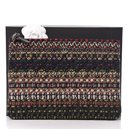 Chanel Tweed Quilted Medium Cosmetic Case Black 8 of 8