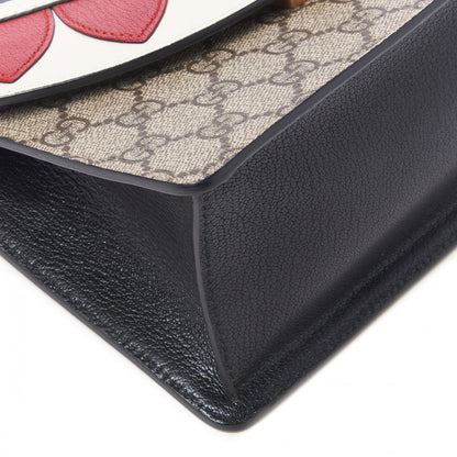 Gucci GG Supreme Monogram Goatskin Pearl Mini Fox Broche Bamboo Top Handle Bag Beige Ebony Black Hibiscus Red Mystic White 7 of 10