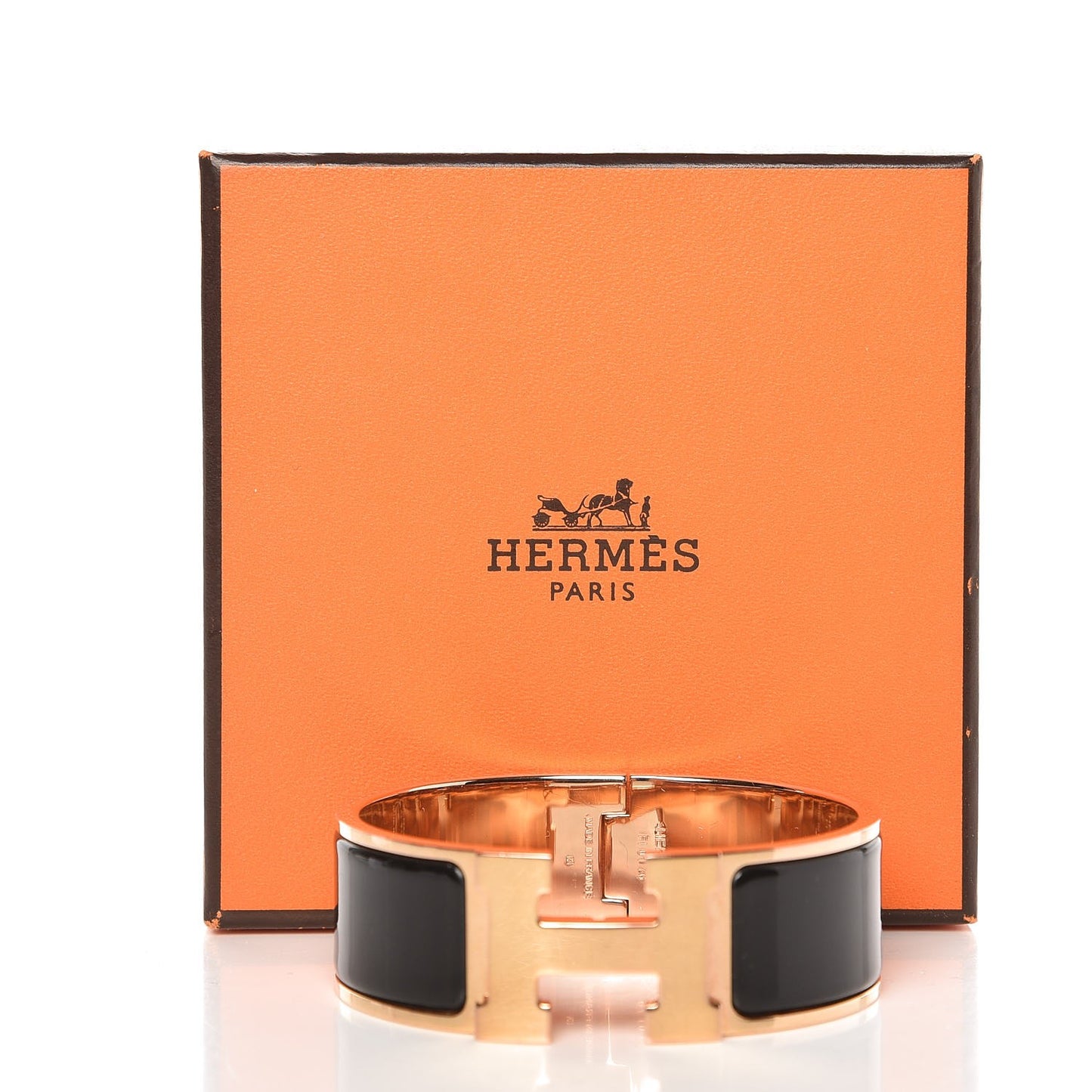 Enamel Wide Clic Clac H Bracelet PM Black
